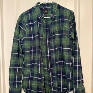 Vans Green and Blue Checkered Shirt
